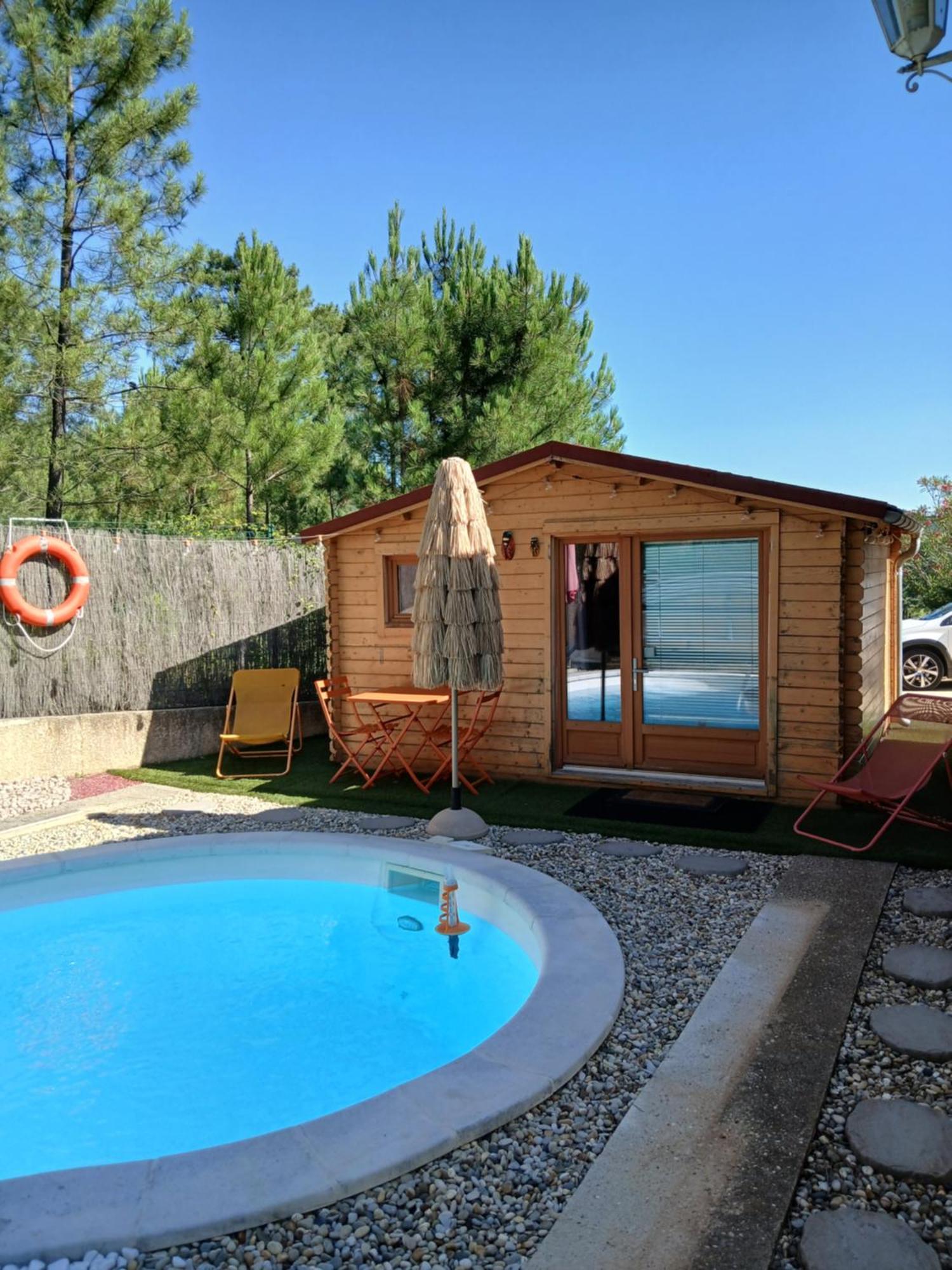 Chalet Charmant Avec Piscine Mercuer エクステリア 写真